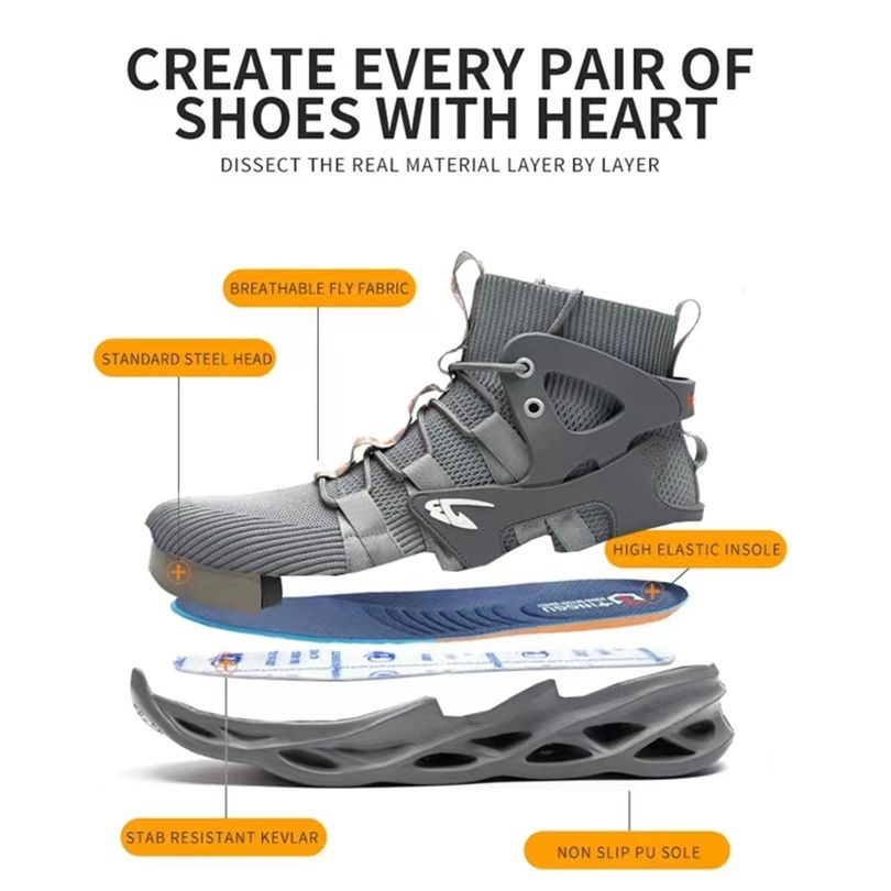 Safety Shoes Male Work Boots Indestructible Work Shoes Men Steel Toe Shoes