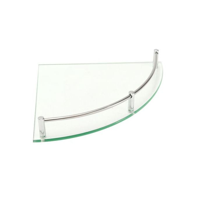 Bath Shower Corner Glass Shelf Rack Organizer Holder Tier