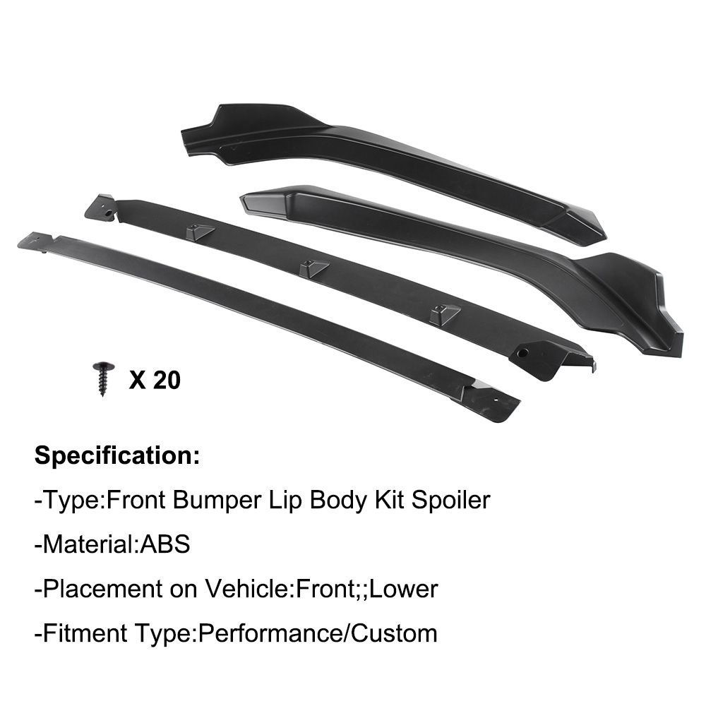 Front Bumper Lip Car Splitter Diffuser Lip Body Kit Spoiler