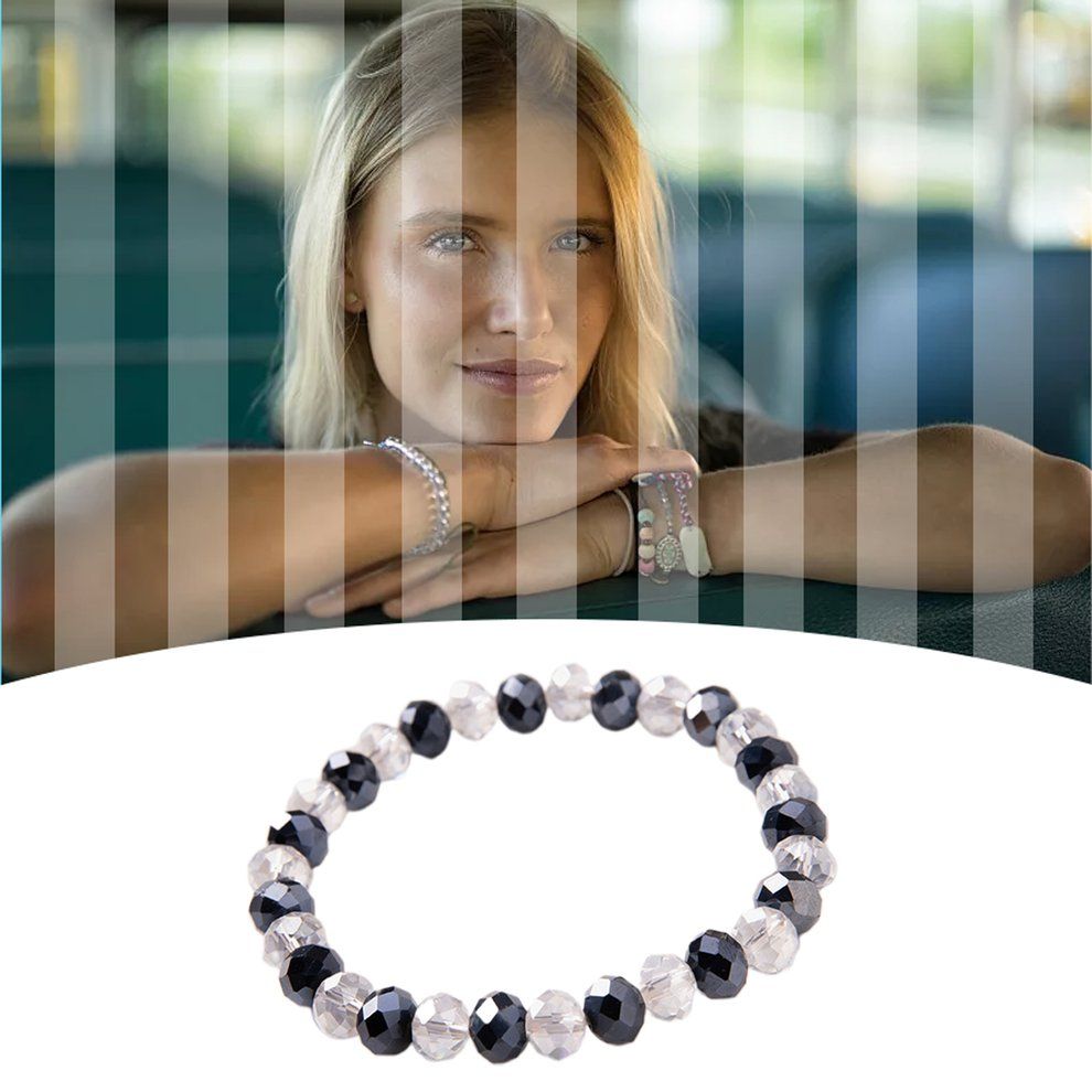 European And Ameri An 8mm Natural  Rystal  Olor Mat Hing Bra Elet Person Ty-bla K