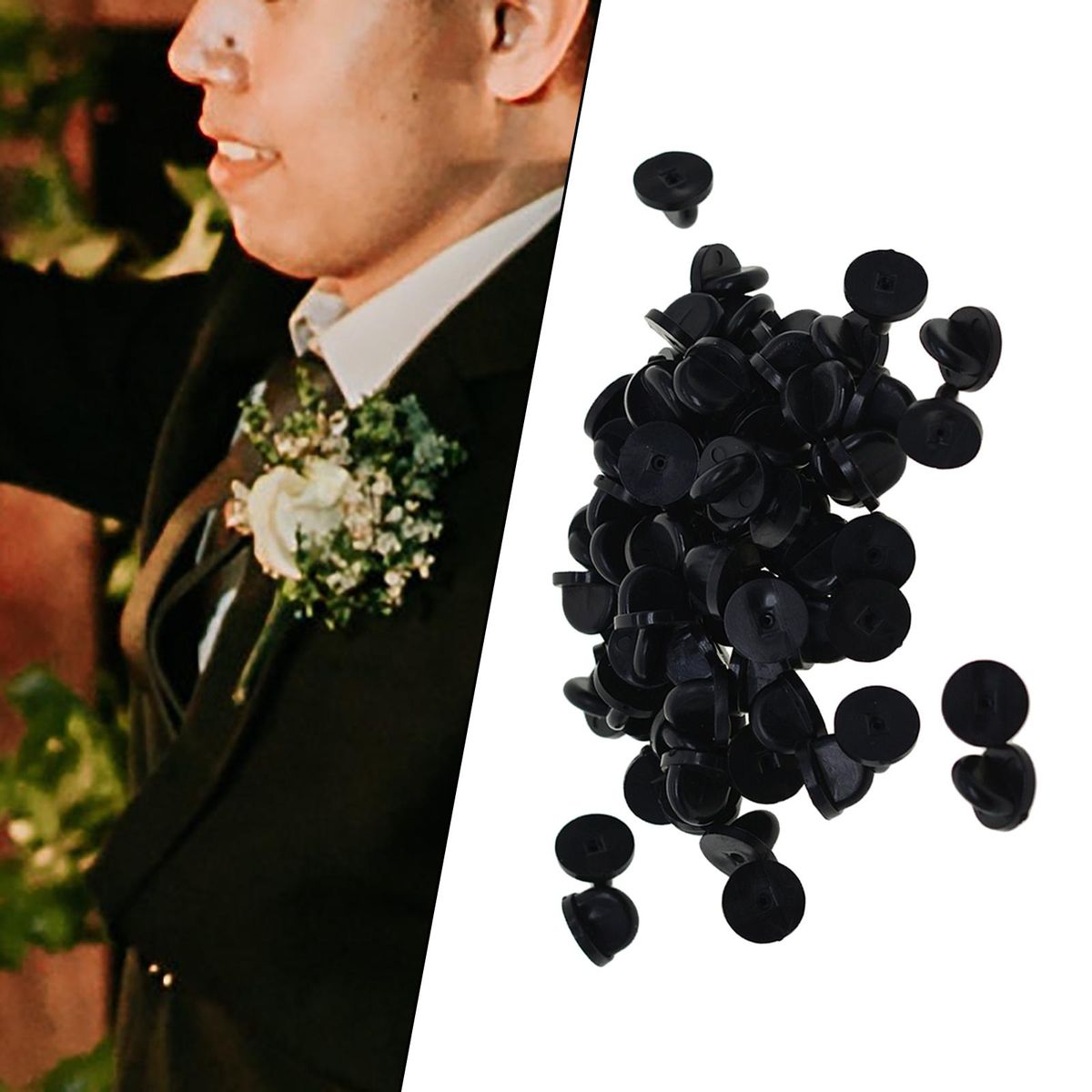 200Pcs Silicone Pin Backs Butterfly Clutch For Enamel Pins Black