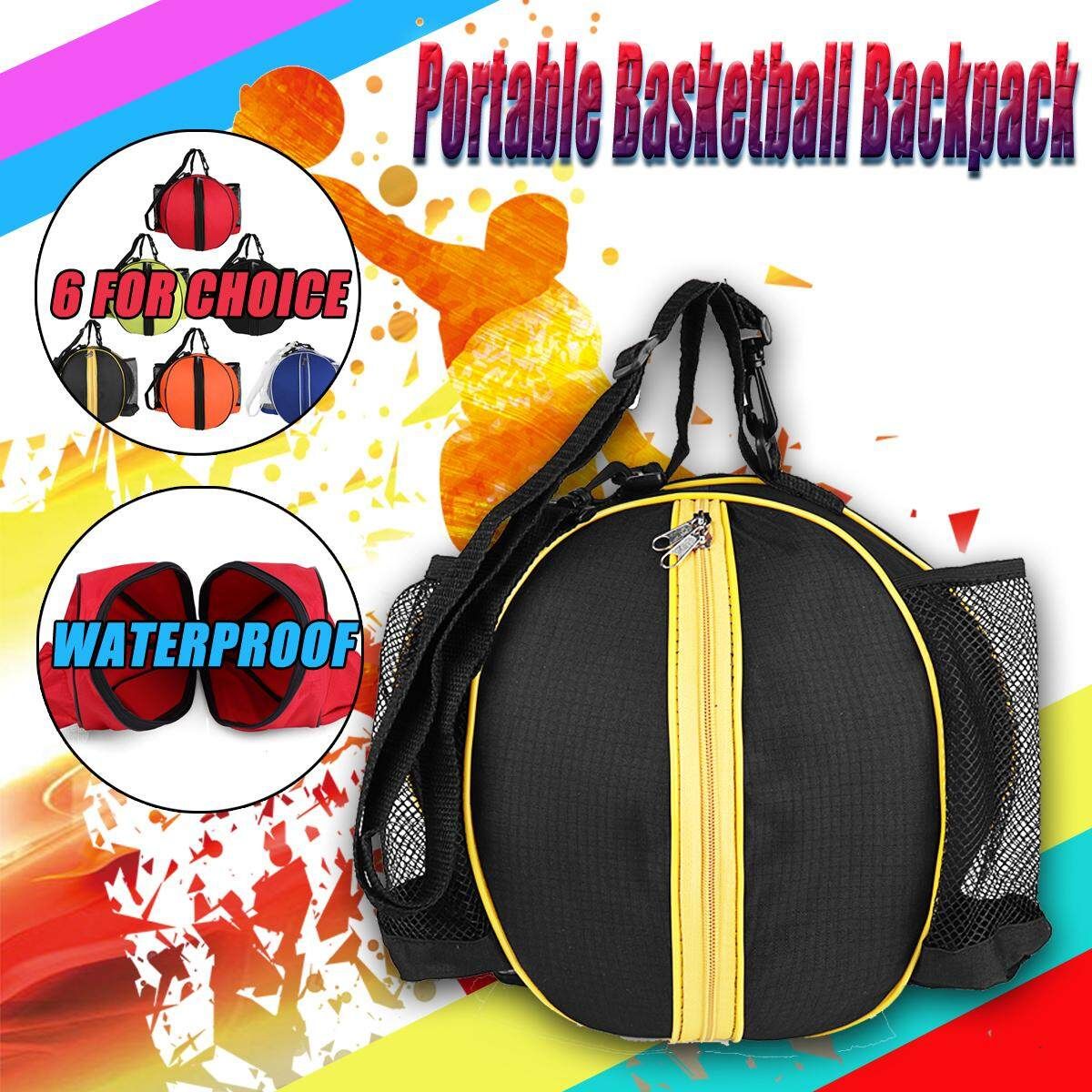 Portable Basketball Backpack Water Bottle Ball Pack Soccer Sports Bags Kids Football Kits Waterproof Volleyball Basketball Bag Black