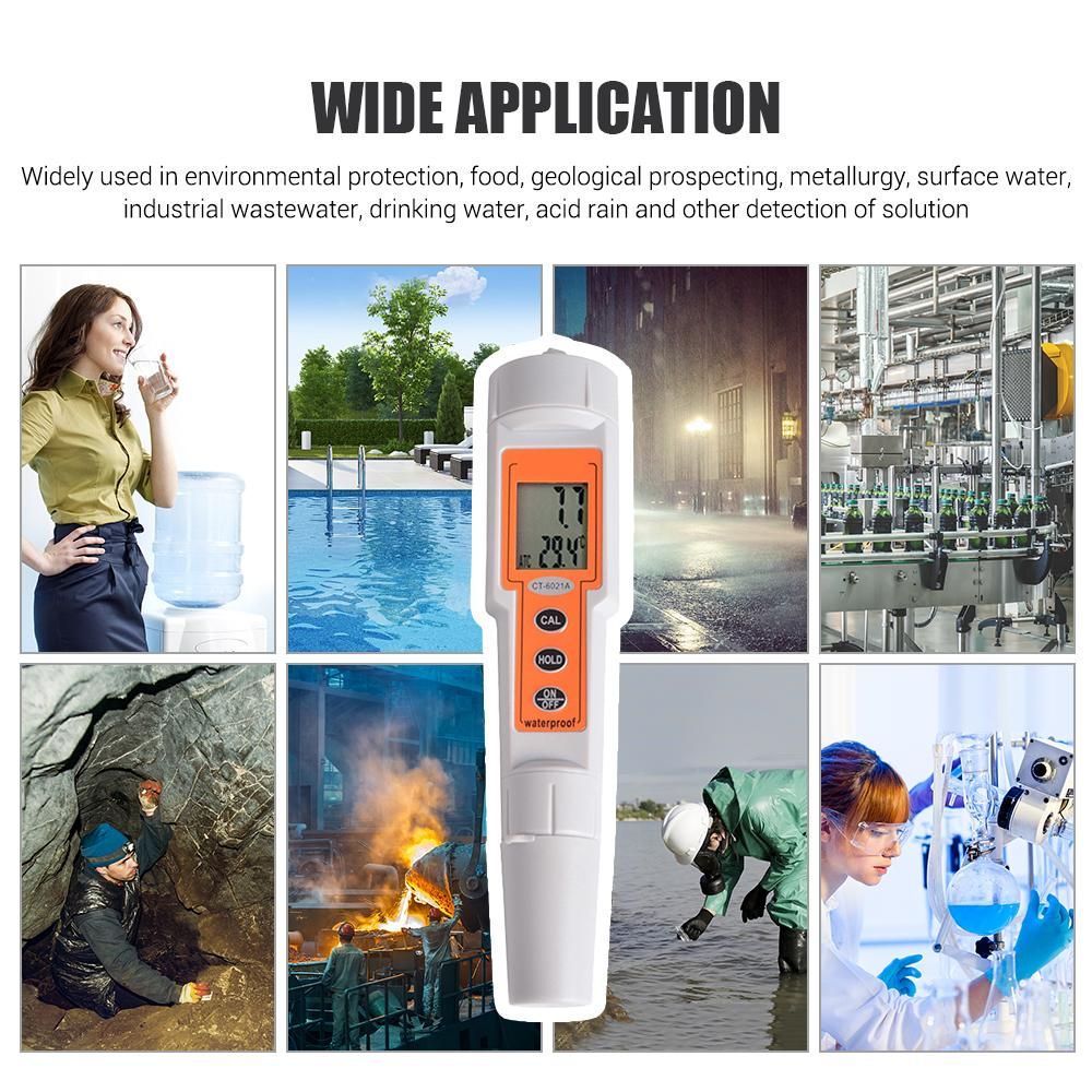 LCD Digital Water PH Tester Temperature Meter with ATC Portable Water Quality Monitor Acidity Alkalinity Analyzer for Drinking Water Pool Industrial Wastewater Acid Rain Lab