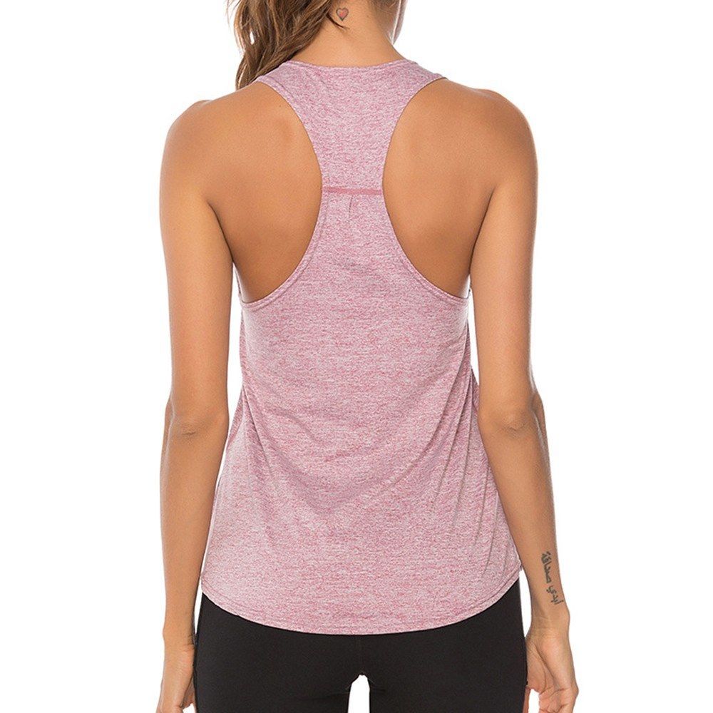 Women Workout Tops Racer Back Solid Sleeveless Yoga Fitness
