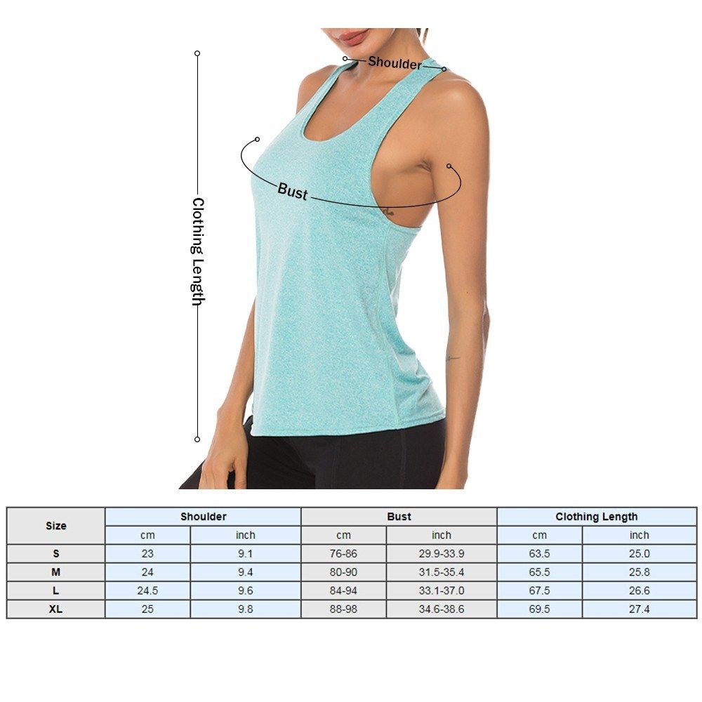 Women Workout Tops Racer Back Solid Sleeveless Yoga Fitness
