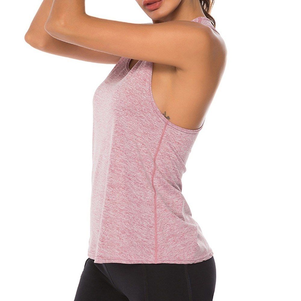 Women Workout Tops Racer Back Solid Sleeveless Yoga Fitness