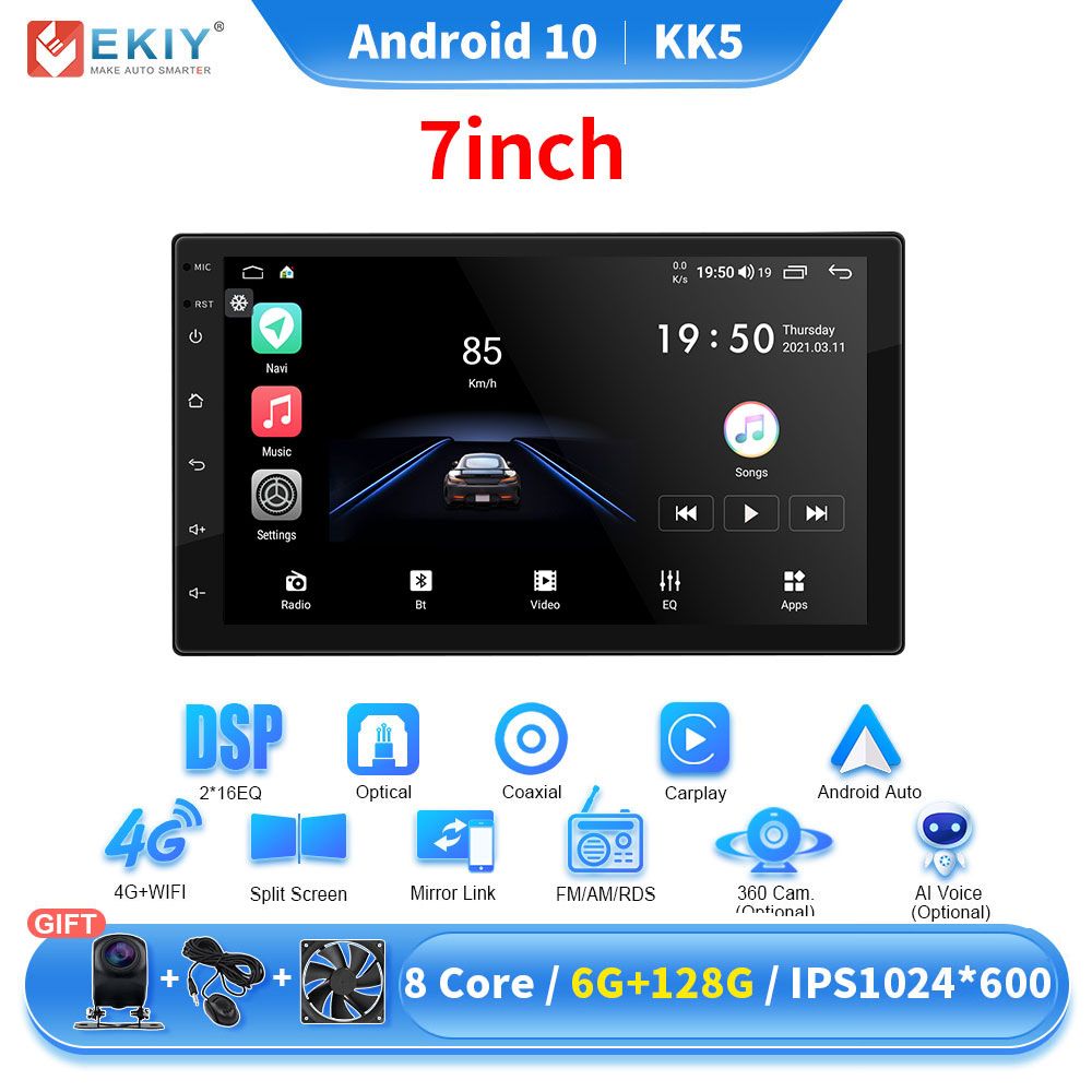 KK5 2 Din Android 7 9 10 In Car Multimedia Video Player