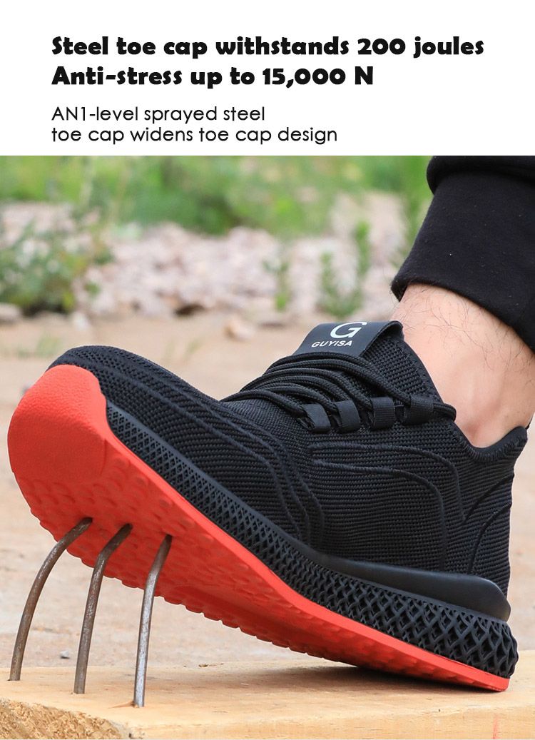 Steel Toe Work Shoes Breathable Man Lightweight Safety Boots
