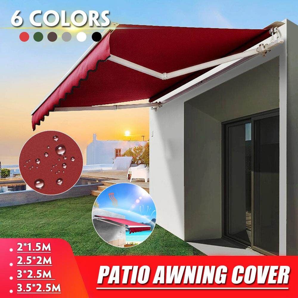 2*1.5m Outdoor Garden Patio Awning Cover Canopy Sun Shade Shelter Replacement Fabric Gules