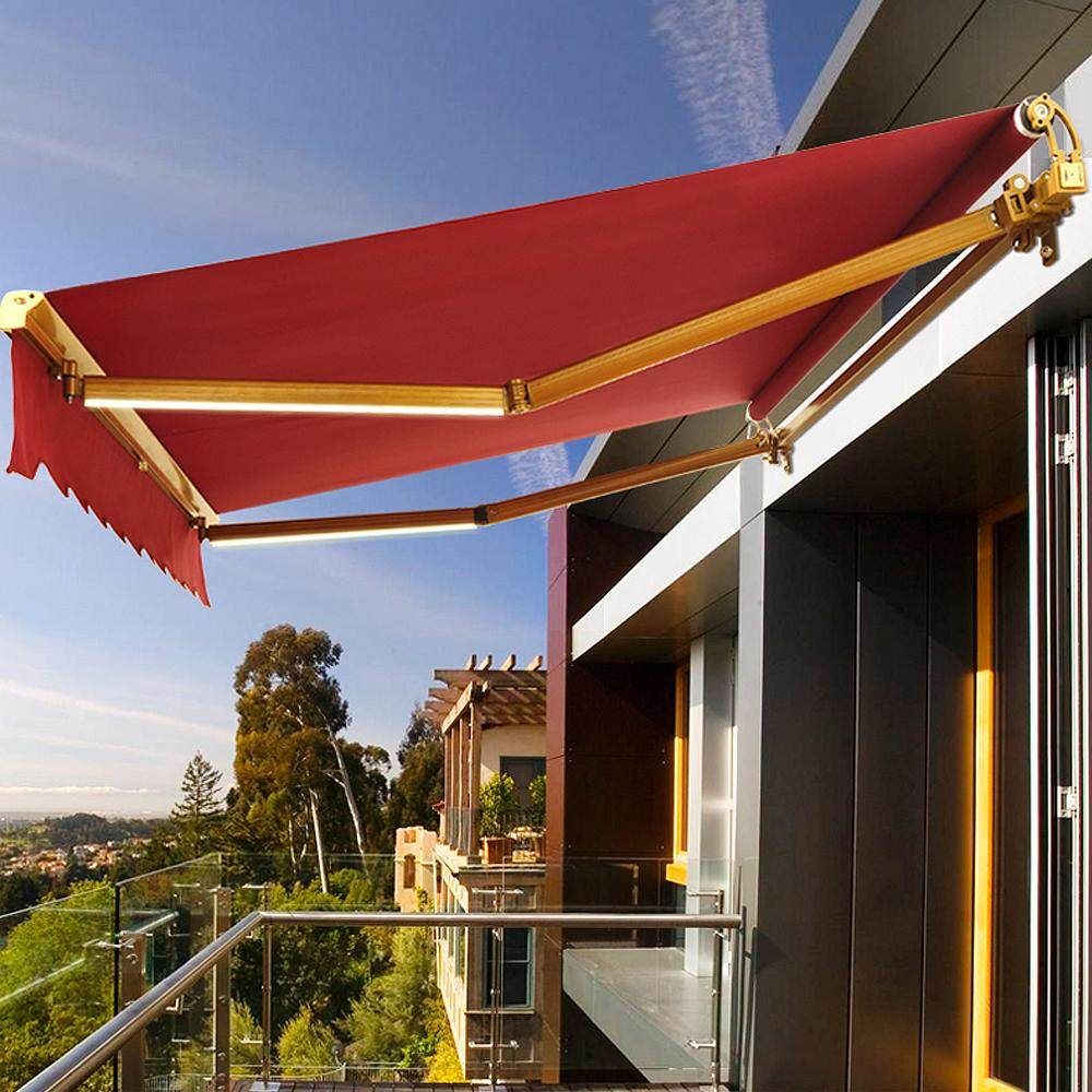 2*1.5m Outdoor Garden Patio Awning Cover Canopy Sun Shade Shelter Replacement Fabric Gules