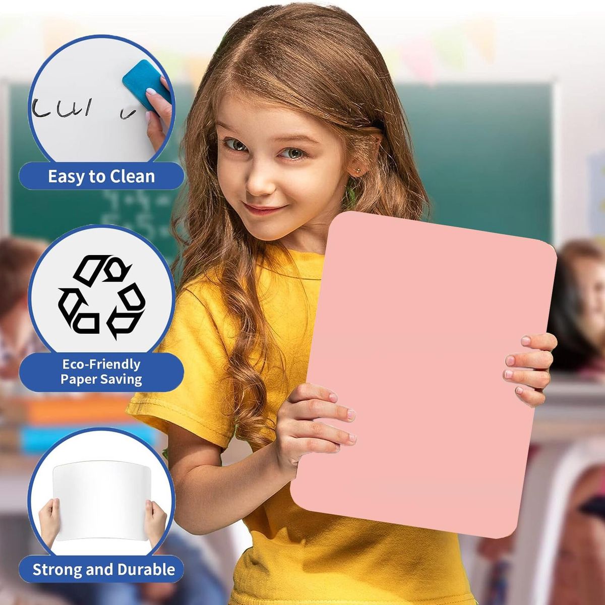 Home Use Whiteboard Versaboard Portable Reversible Mini for Messages Pink