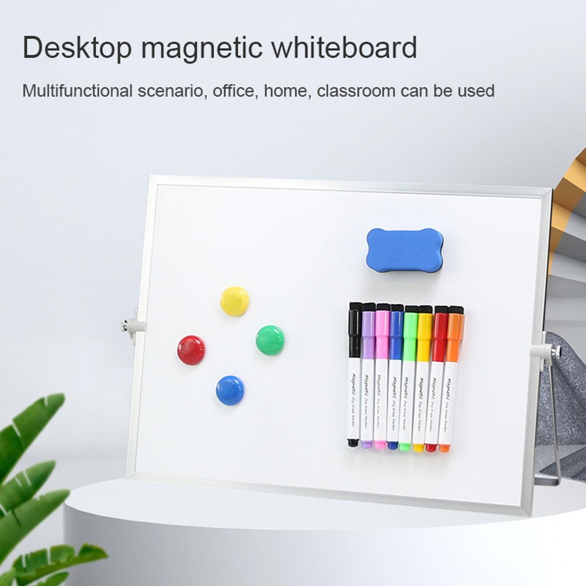 Double-sided Whiteboard Portable Magnetic Whiteboard with for Home Silver