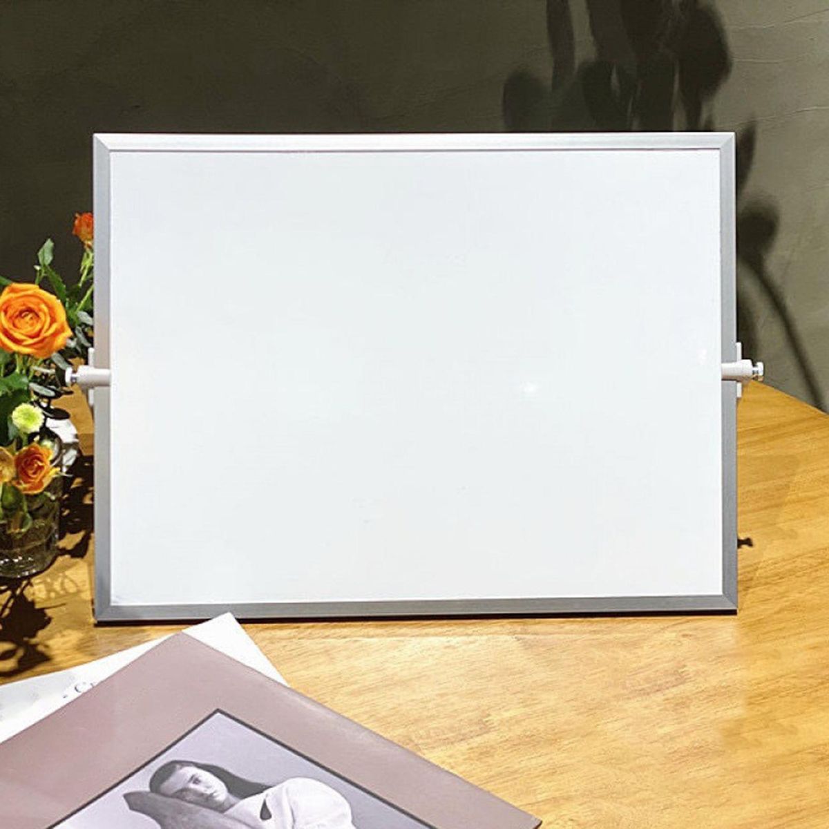 Double-sided Whiteboard Portable Magnetic Whiteboard with for Home Silver