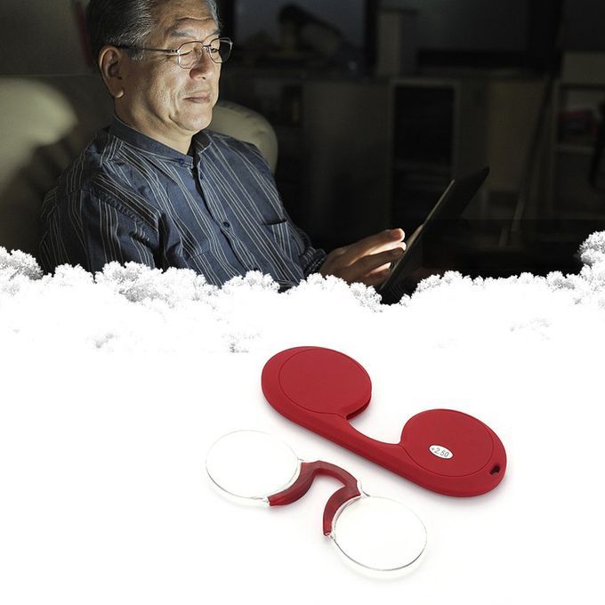 Frameless Presbyopia Gl Es Portable Soft Sili One Nose  Lip Presbyopia Gl Es  Lip Nose Reading Presbyopia Gl Es-Red-250°
