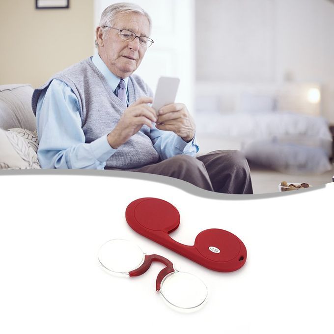 Frameless Presbyopia Gl Es Portable Soft Sili One Nose  Lip Presbyopia Gl Es  Lip Nose Reading Presbyopia Gl Es-Red-250°