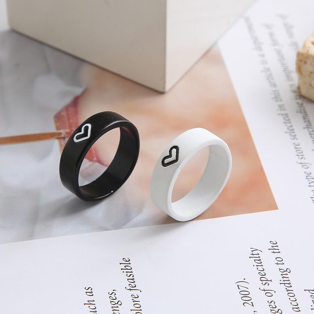 Simple couple ring male and female ring combination inswind network celebrity love couple ring Valentine's Day gift