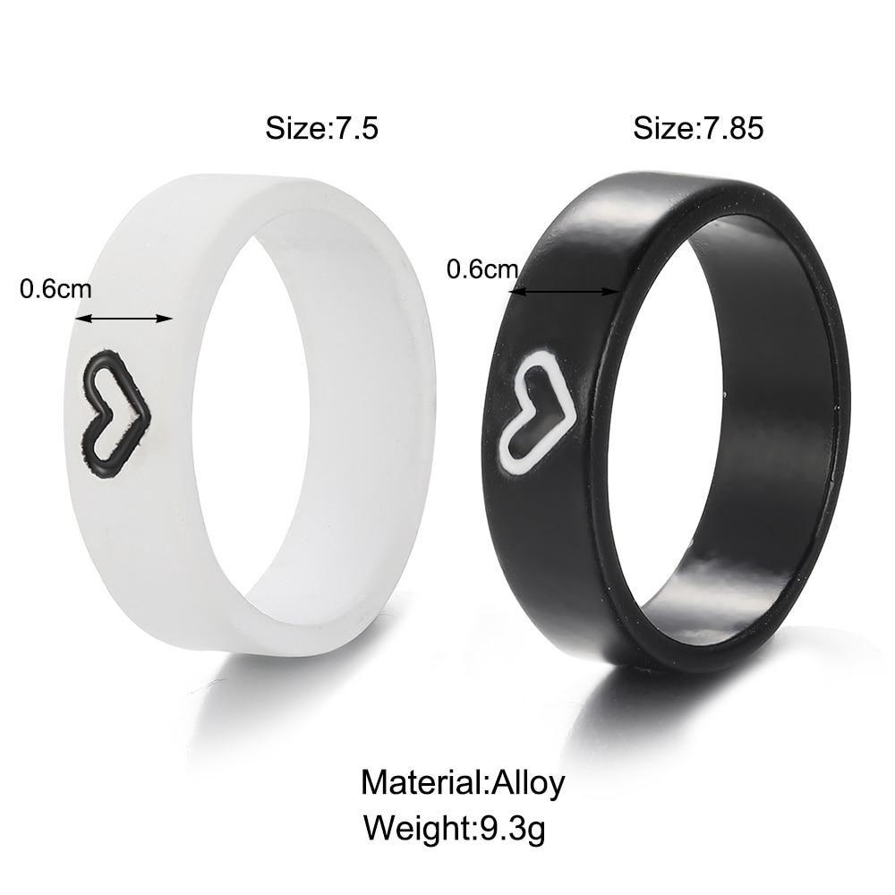 Simple couple ring male and female ring combination inswind network celebrity love couple ring Valentine's Day gift