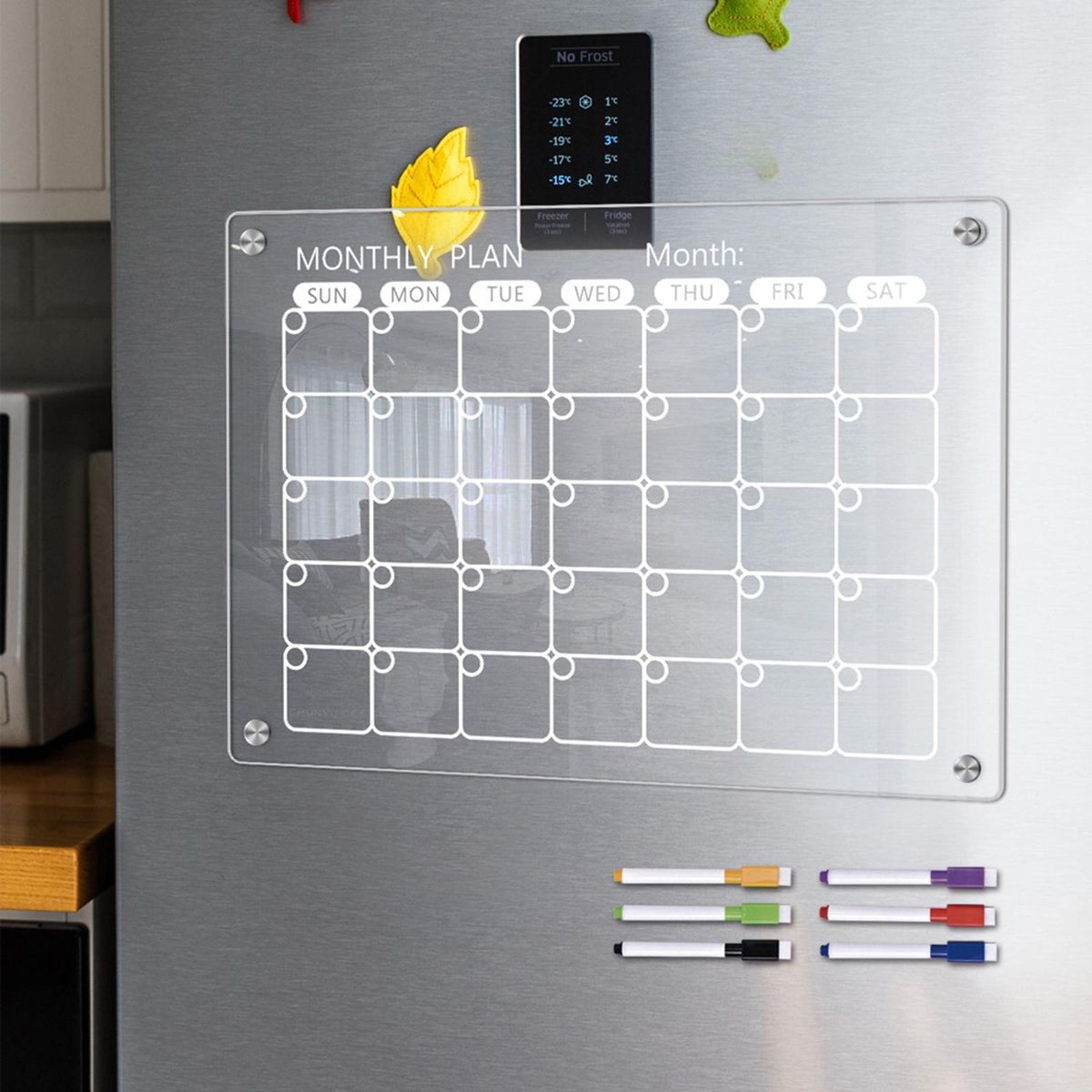 Fridge Calendar Whiteboard Magnetic Calendar Whiteboard Set Acrylic 6