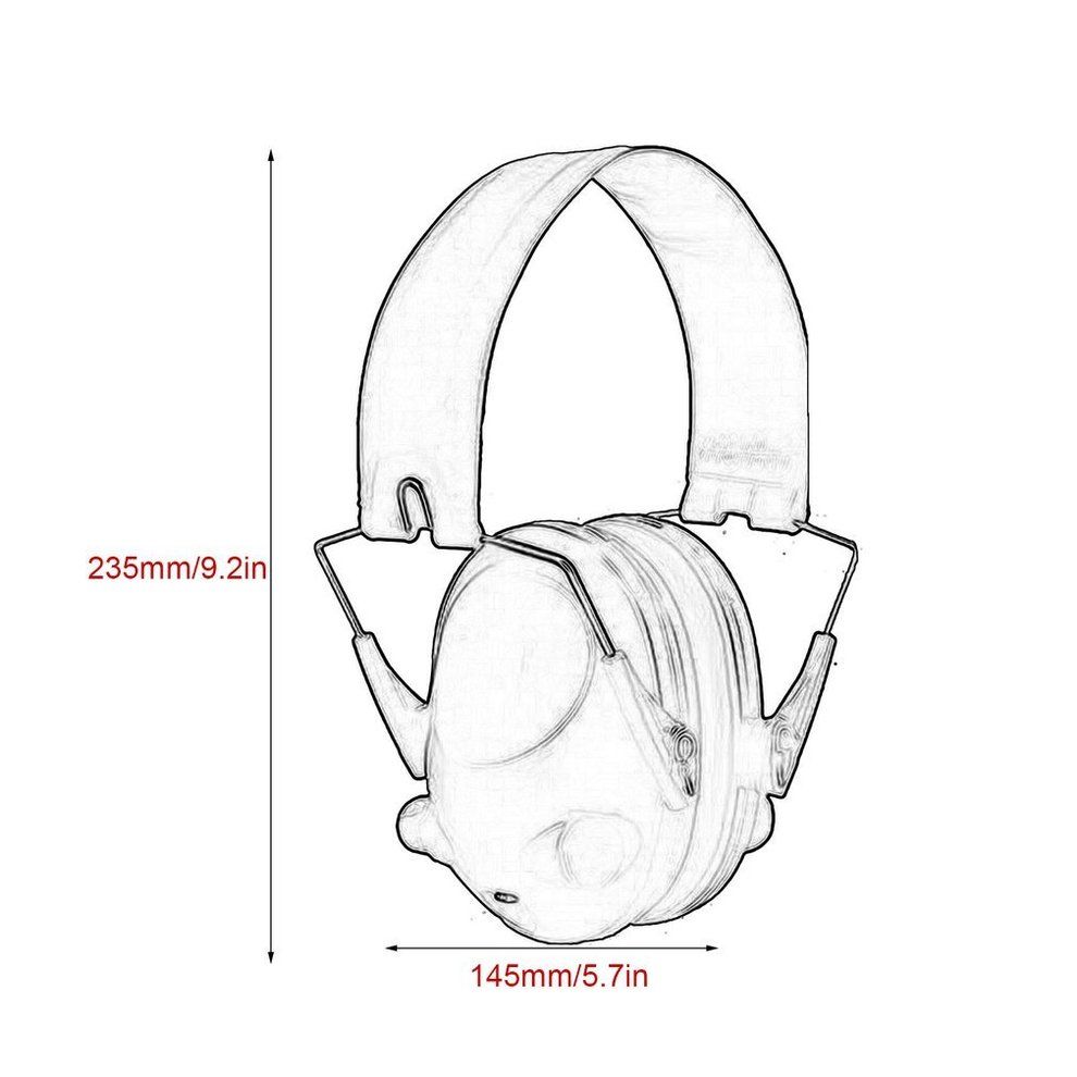 Home-Foldable Anti-Noise Tactical Shooting Headset Soft Padded Electronic Earmuff Black