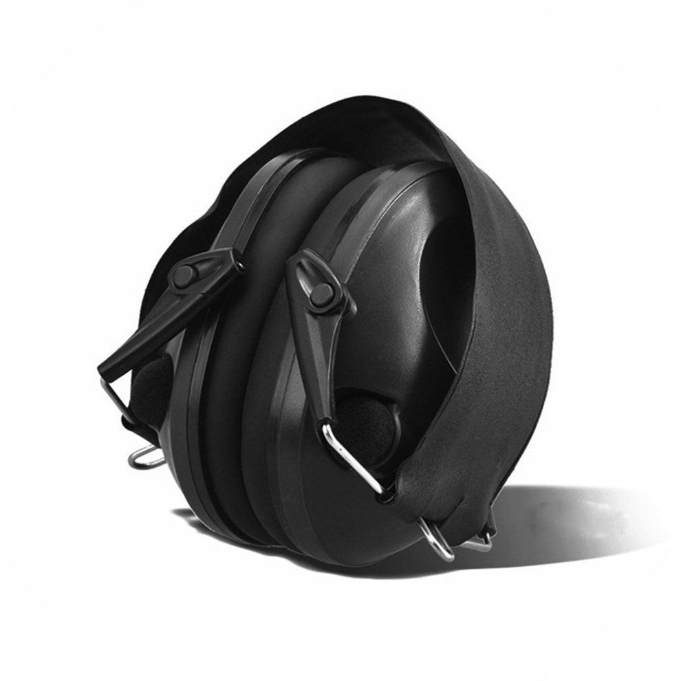 Home-Foldable Anti-Noise Tactical Shooting Headset Soft Padded Electronic Earmuff Black