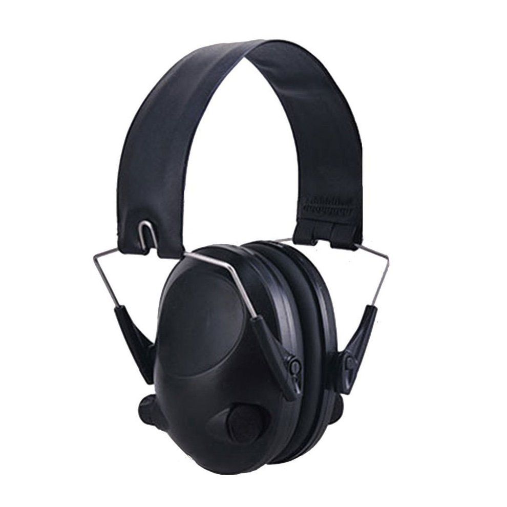 Home-Foldable Anti-Noise Tactical Shooting Headset Soft Padded Electronic Earmuff Black