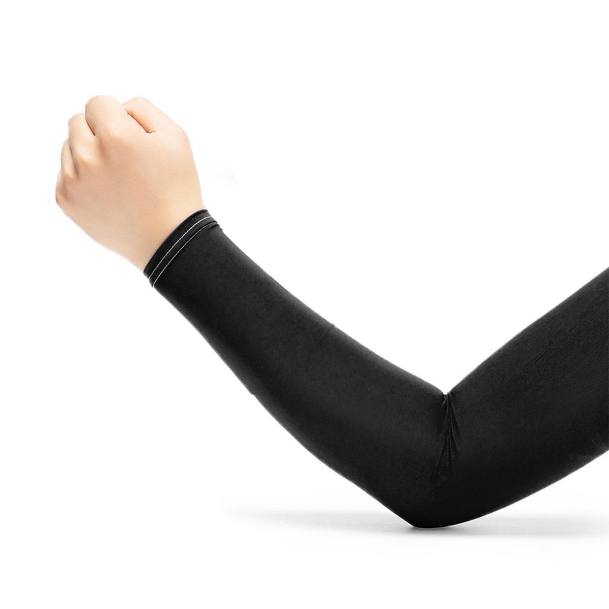 1 Pair Sun Protection Sleeves Adult Outdoor Sport Ice Silk Cycling Black