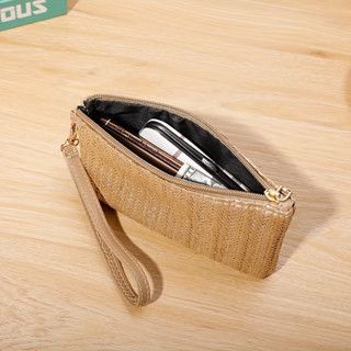 Straw Clutch Purse Straw Handbag for Women Summer Beach Straw Bag Bohemian Wristlet Bag