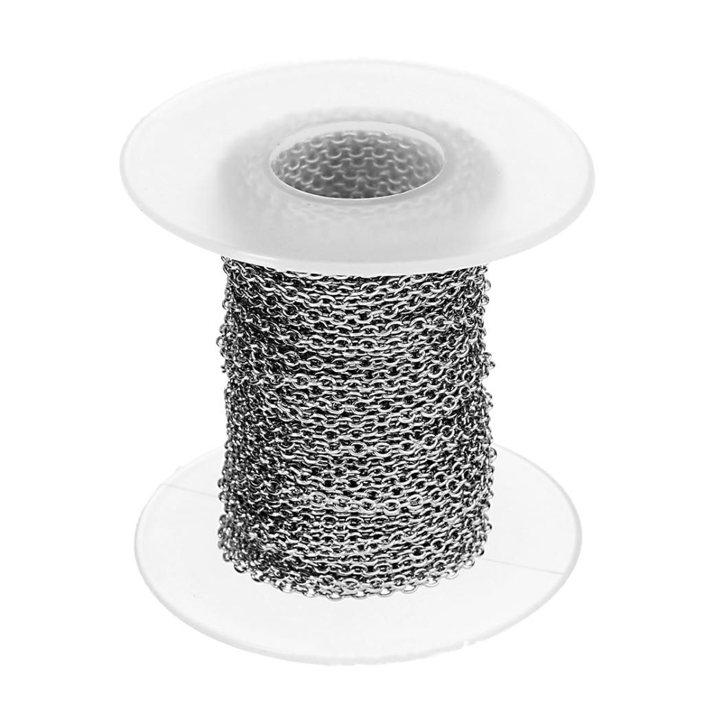 1 Roll 10yd Silver Cross Chains Cable Chain Link For DIY Bracelet