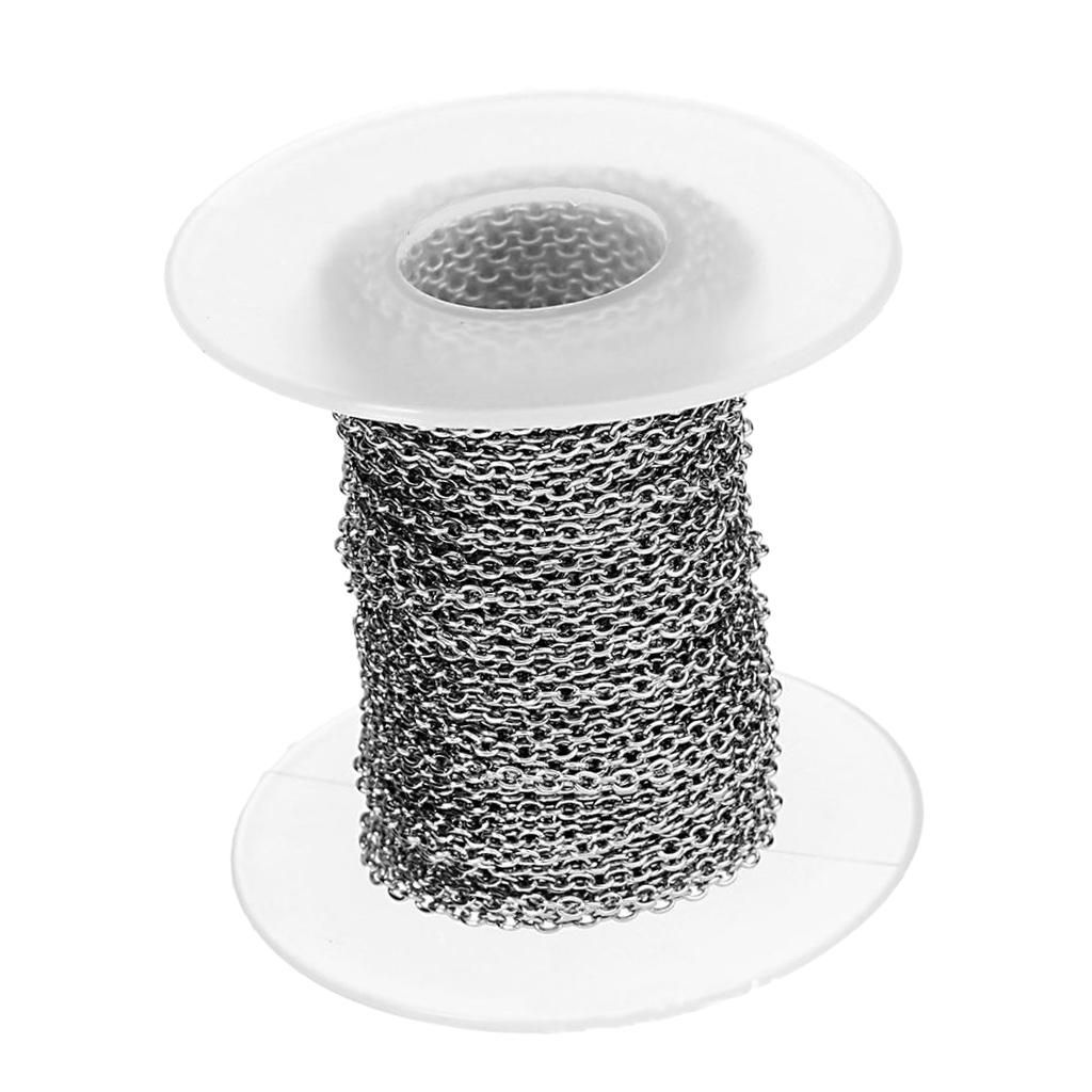 1 Roll 10yd Silver Cross Chains Cable Chain Link For DIY Bracelet