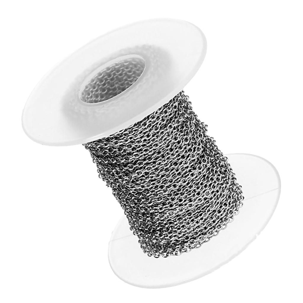 1 Roll 10yd Silver Cross Chains Cable Chain Link For DIY Bracelet