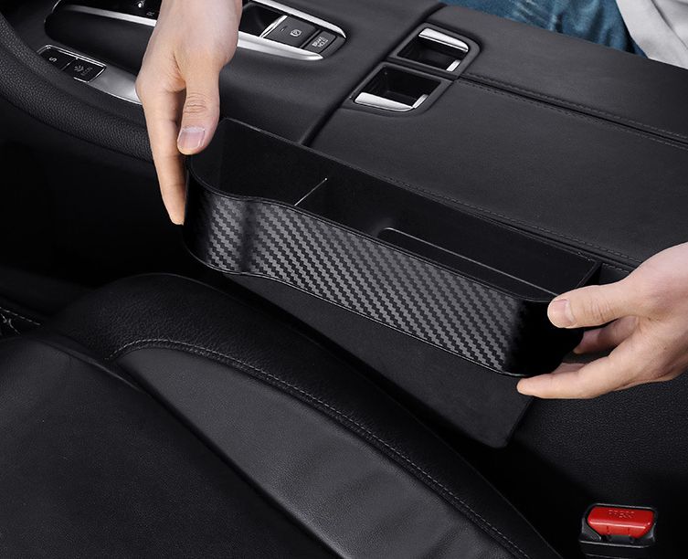 Left & Right Hand Sides Car Seat Gap Filler Organizer With Cup Holder Storage Box For Cellphone Etc