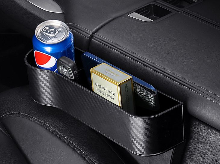 Left & Right Hand Sides Car Seat Gap Filler Organizer With Cup Holder Storage Box For Cellphone Etc
