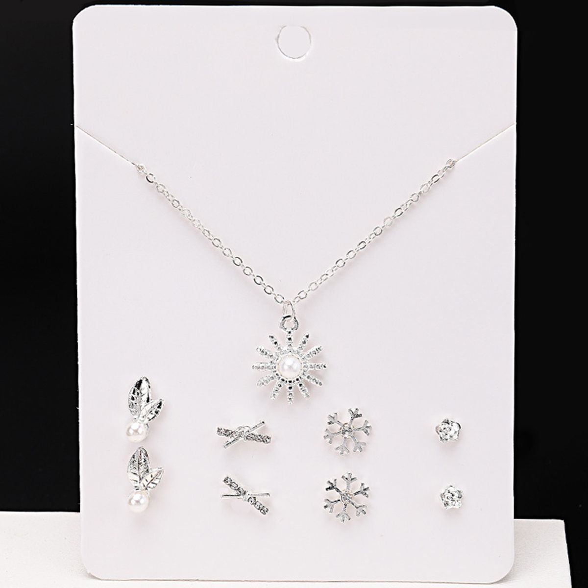 Earring Popular Sweet Collarbone Necklace Earring Set Gift
