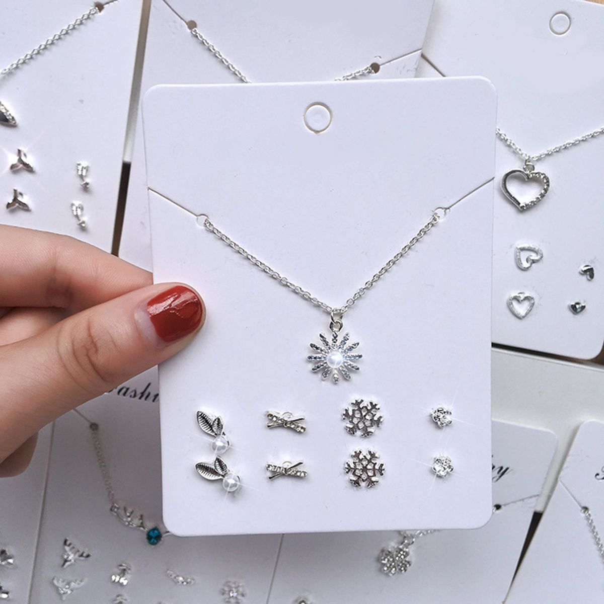 Earring Popular Sweet Collarbone Necklace Earring Set Gift