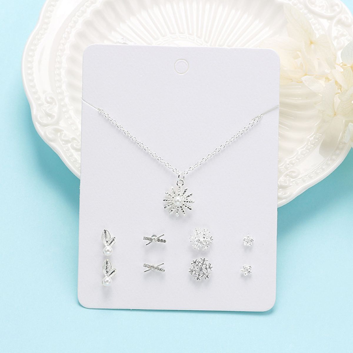Earring Popular Sweet Collarbone Necklace Earring Set Gift