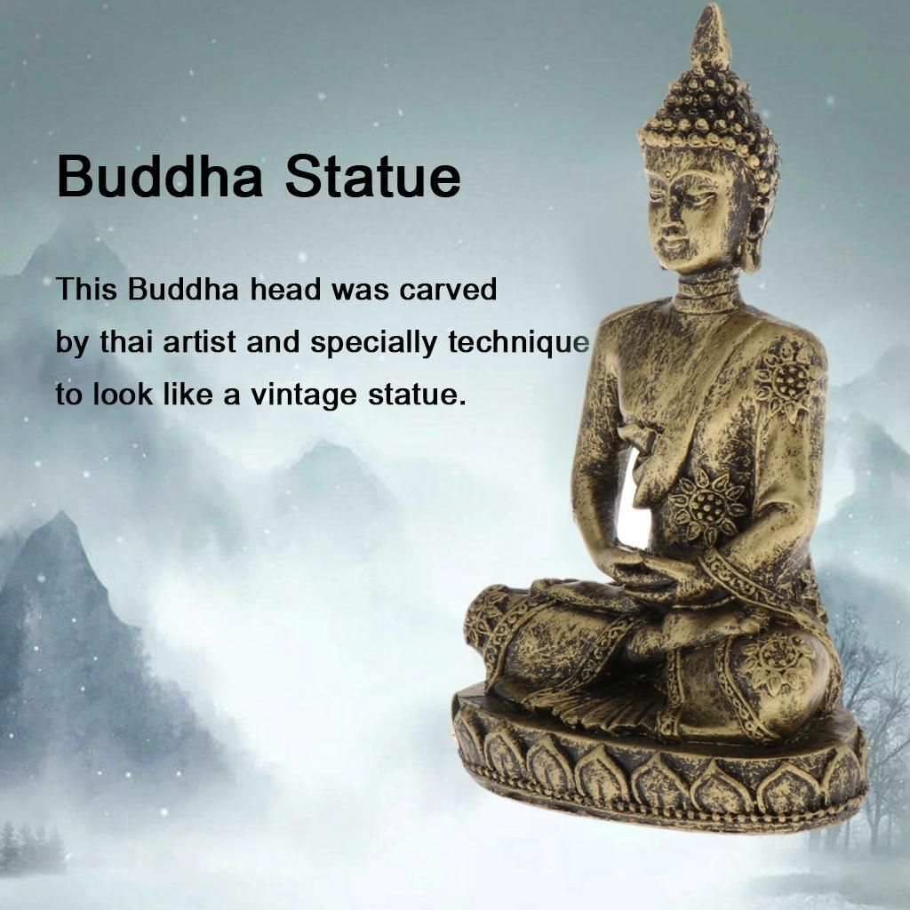 3INCH SEATED MEDITATION SANDSTONE STONE BUDDHA MONK GESHA Bronze