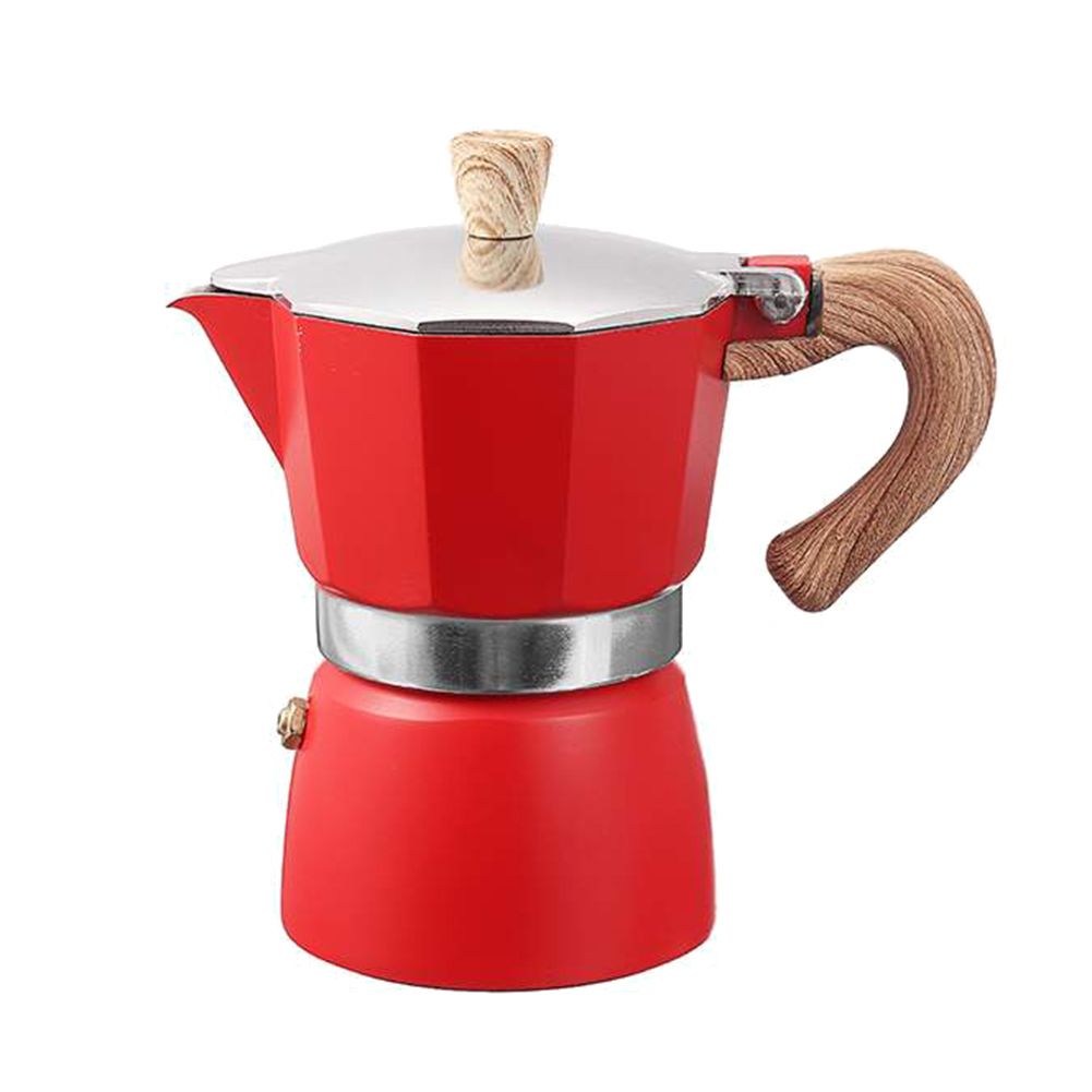 Aluminum Italian Style Espresso Coffee Maker Percolator-Red