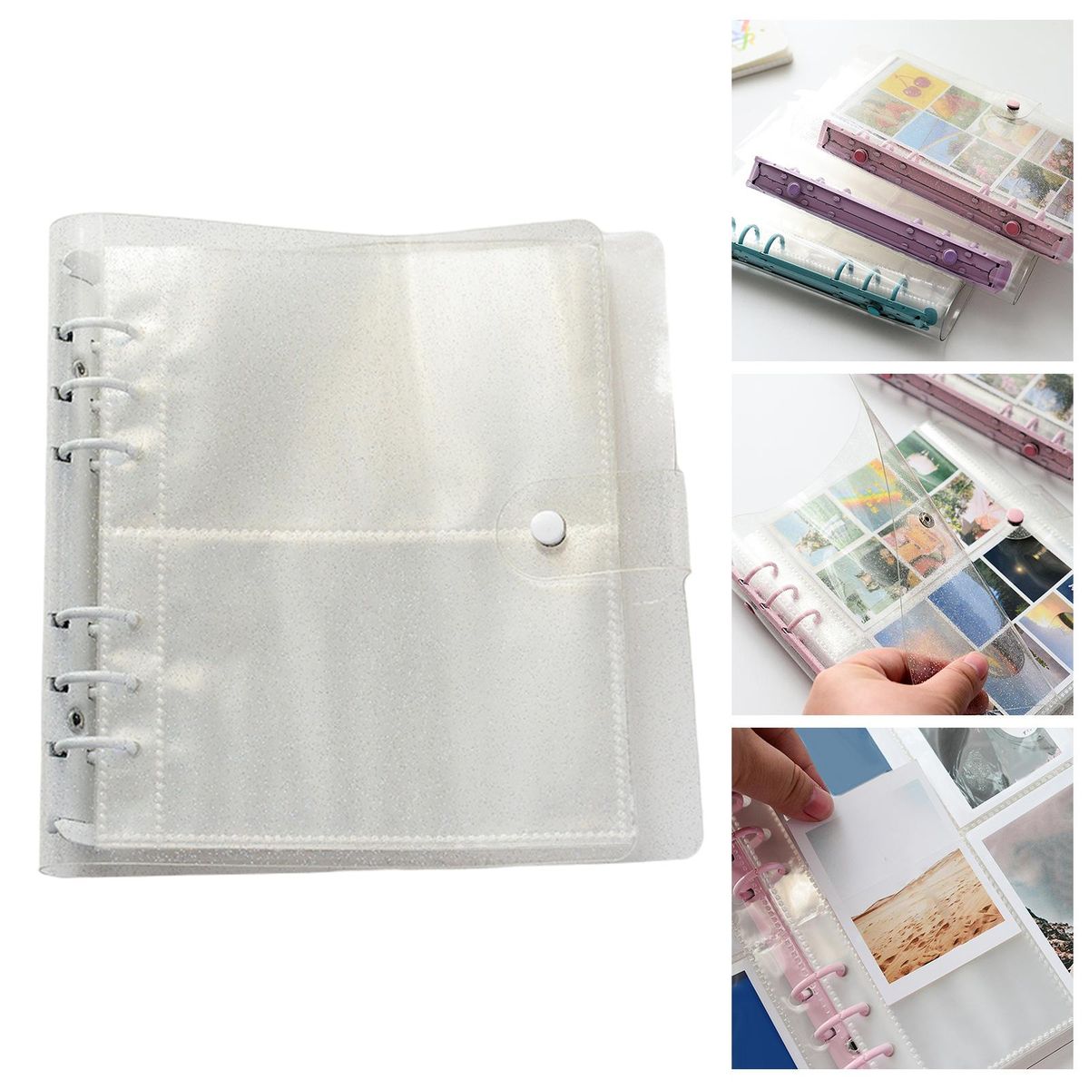 3 Inch Photo Album Picture Card Protectors Sleeve Pages Shiny White
