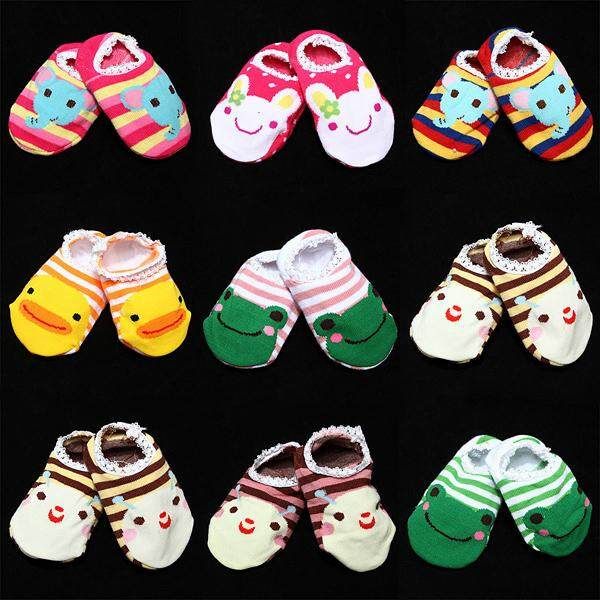 Lot Baby Kid Toddler Girl Boy Anti-Slip Socks Sox Shoes Slipper 6-24 Months New