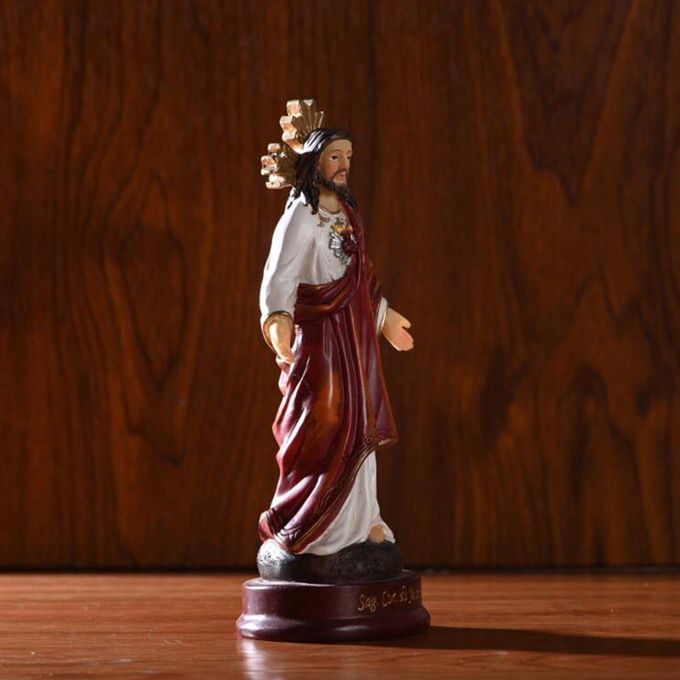 5.4" Small Jesus Resin Figure Religious Decor Church Ornament Hand