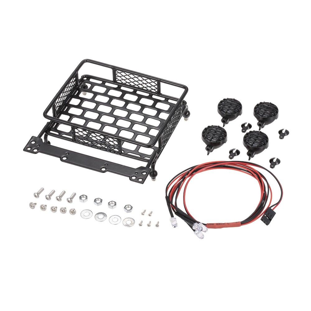 Roof Rack Luggage Carrier   Light Bar For 1/10 Monster Truck