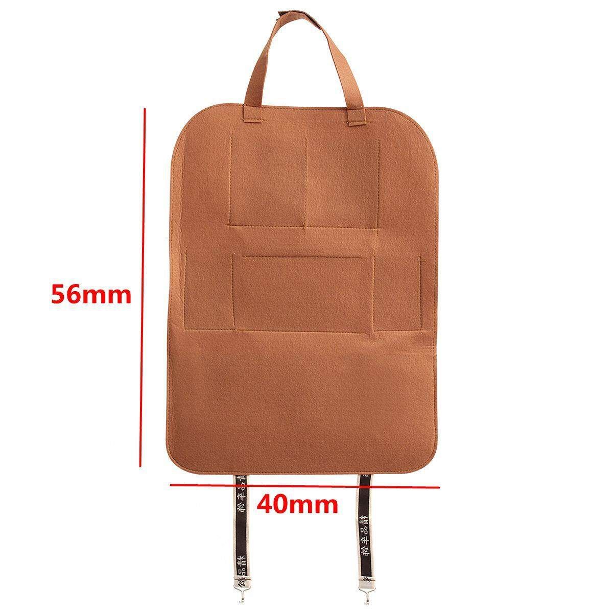 Universal Auto Car Seat Back Multi-Pocket Storage Bag Holder Accessory 56x40cm Grey Brown (brown)