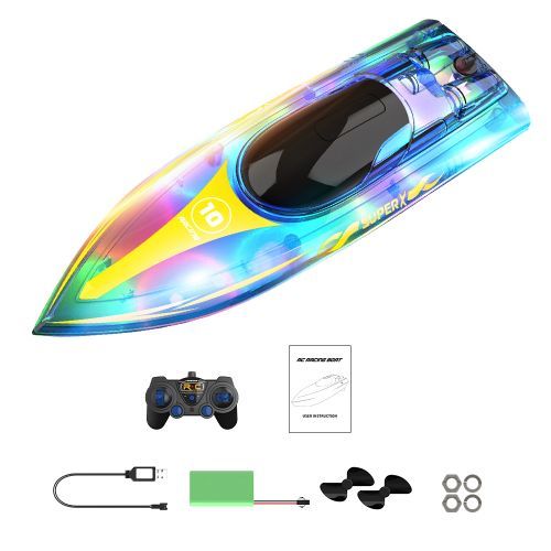 2.4GHz Remote Control Boat With LED Lights Electric Racing