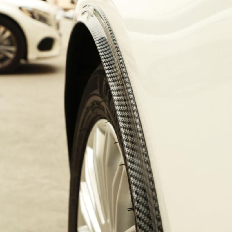 Universal Car Mud Flaps Splash Guard for Fender Flare Wheel Eyebrow Cover with Carbon Fiber Grain Moulding Trim Protector Lip 2PCS