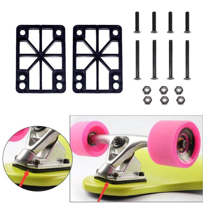 Flat Skateboard Riser Pads Longboard Truck Damping Thickness 12mm A