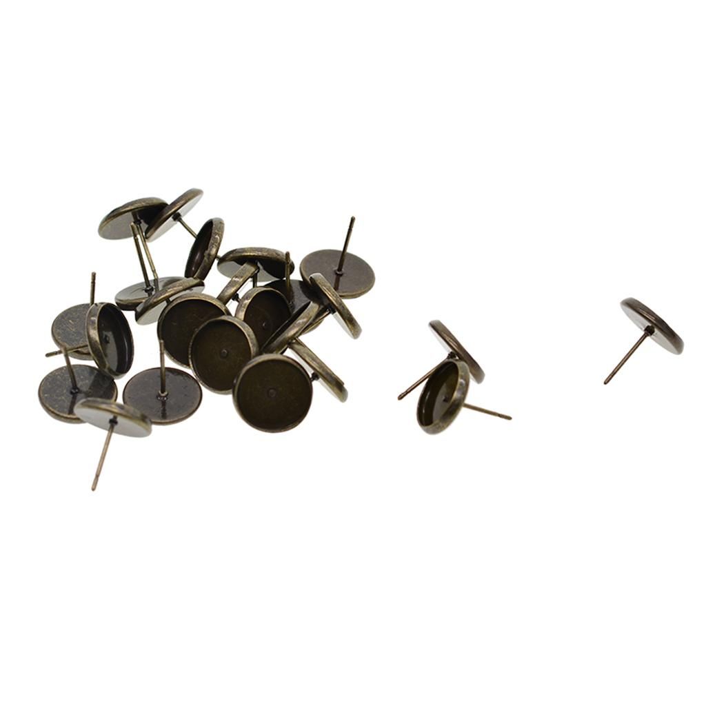 24 Pieces DIY Earring Blank Brass Bezel Setting Jewelry Finding Bronze