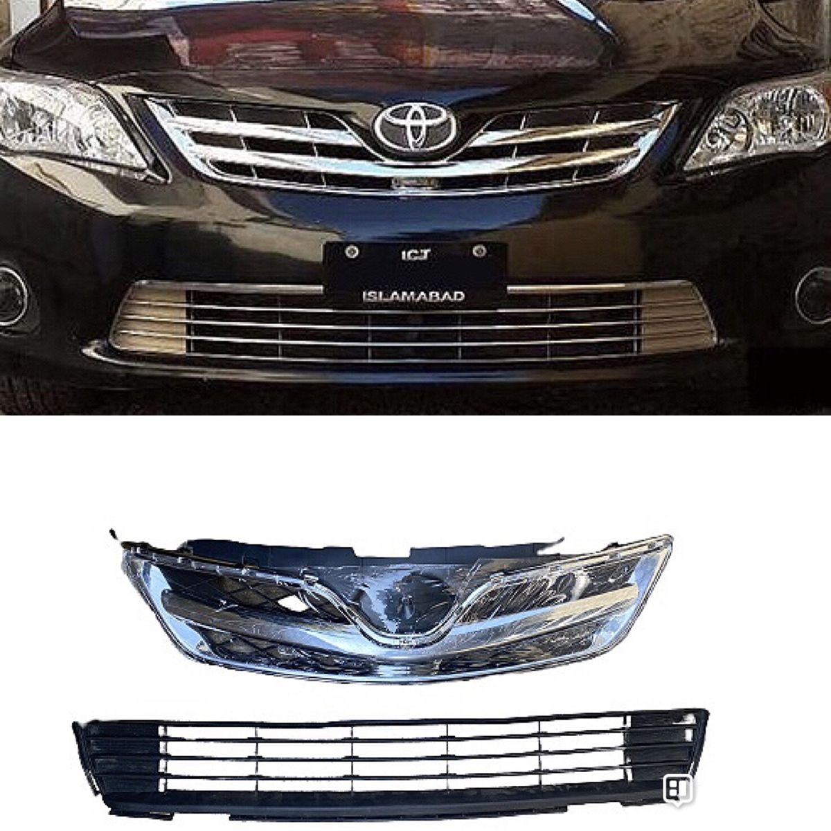Toyota Corolla 2008-2011 Up And Down Front Grill