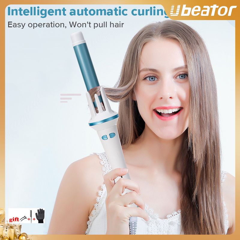 360 Automatic Spin Curling Iron Wand 3 Level Temp Rapid Heating Women Shiny Salon Styling Tools
