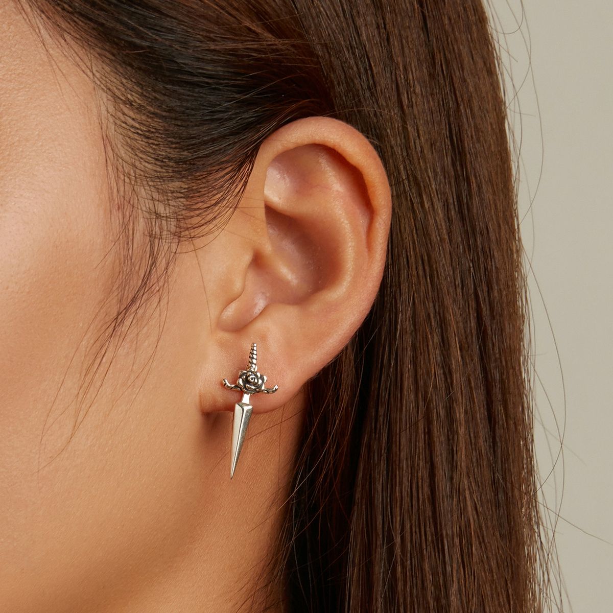Rose Dagger Ear Stud
