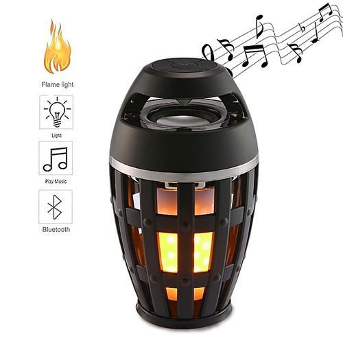 Flame Atmosphere Wireless Speaker Portable V4.2 Bluetooth Speaker With LED Flickers Flame Light Wireless Stereo Super Bass And Sound For Iphone Ipad Android, Outdoor Camping, Bedroom, Restaur HT-S